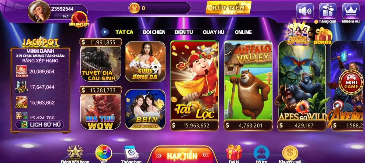 Hơn 100 game tại kho trò chơi