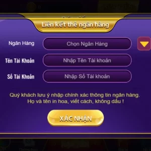 Nhập thông tin tài khoản ngân hàng để rút tiền