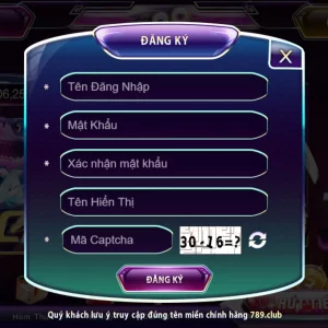 Điền thông tin đăng ký thoe biểu mẫu