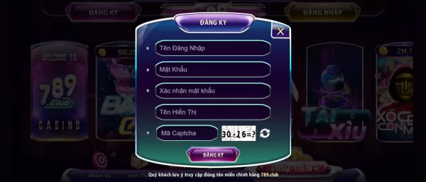 Điền thông tin đăng ký thoe biểu mẫu