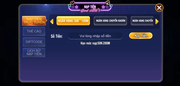 Nạp tiền tại 8US vô cùng tiện lợi
