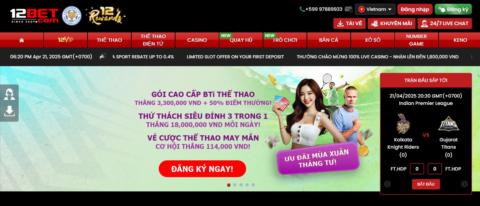 12bet luôn nỗ lực mang đến trải nghiệm tốt nhất cho khách hàng