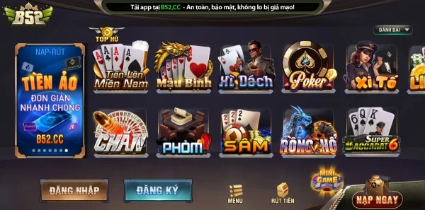 B52 Club nổi bật với danh mục game bài online