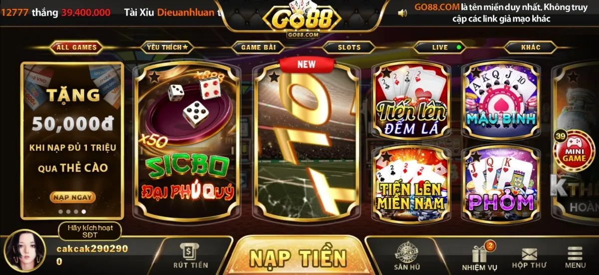 Go88 mở ra một sân chơi an toàn và đẳng cấp cho hàng triệu người dùng