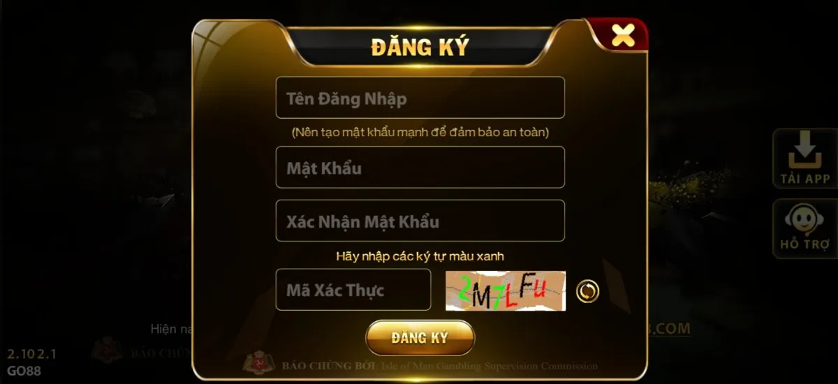 Việc tạo tài khoản tại Go88 diễn ra nhanh chóng