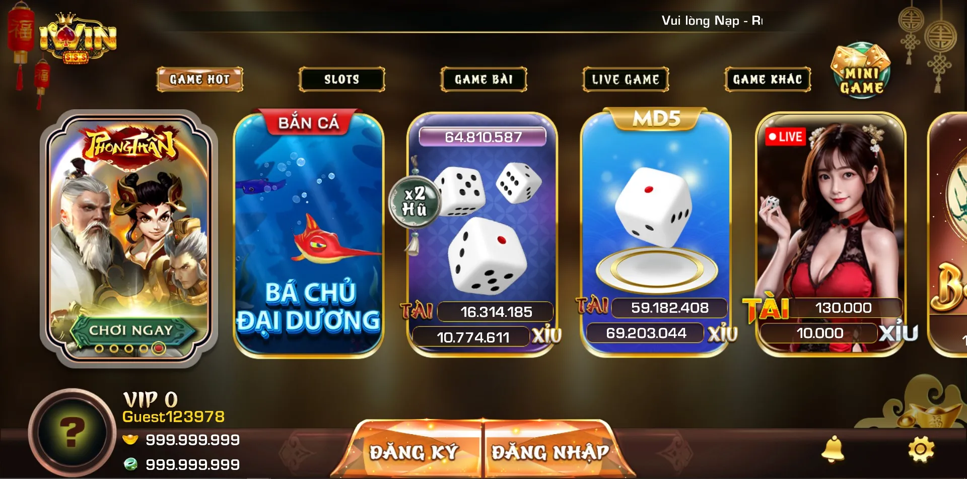 IWIN hiện đang cung cấp hơn 80 tựa game đổi thưởng