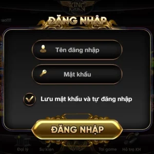 Quá trình đăng nhập Kingfun được thiết kế đơn giản