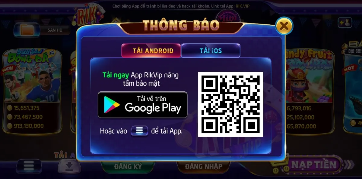 App Rikvip tương thích với 99% smartphone hiện nay