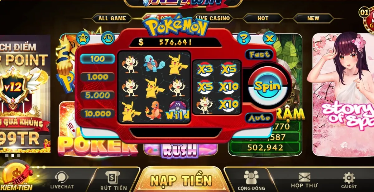 Nổ hũ Pokemon tại Saowin là một trò chơi slot trực tuyến mang đậm tính giải trí